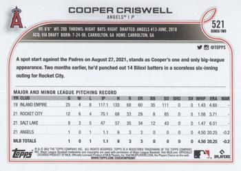 2022 Topps - Rainbow Foil #521 Cooper Criswell Back