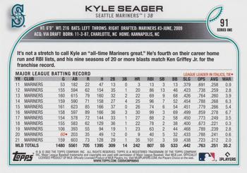 2022 Topps - Royal Blue #91 Kyle Seager Back