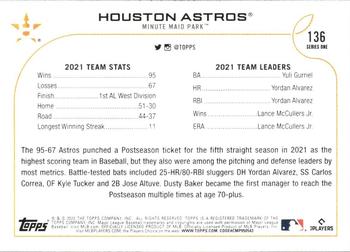 2022 Topps - Royal Blue #136 Houston Astros Back