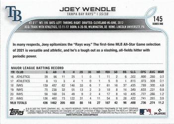 2022 Topps - Royal Blue #145 Joey Wendle Back