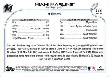 2022 Topps - Royal Blue #326 Miami Marlins Back