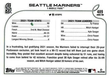2022 Topps - Royal Blue #489 Seattle Mariners Back