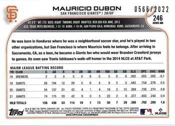 2022 Topps - Gold #246 Mauricio Dubon Back