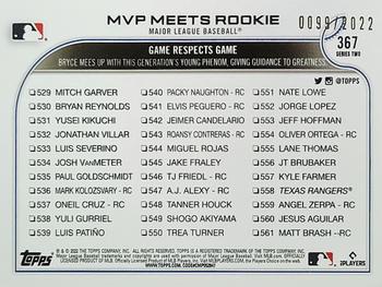 2022 Topps - Gold #367 MVP Meets Rookie Back