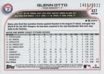 2022 Topps - Gold #437 Glenn Otto Back