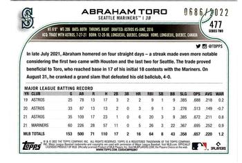 2022 Topps - Gold #477 Abraham Toro Back