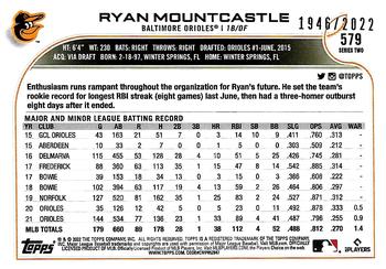 2022 Topps - Gold #579 Ryan Mountcastle Back