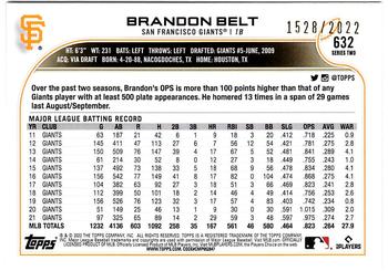 2022 Topps - Gold #632 Brandon Belt Back
