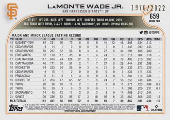 2022 Topps - Gold #659 LaMonte Wade Jr. Back