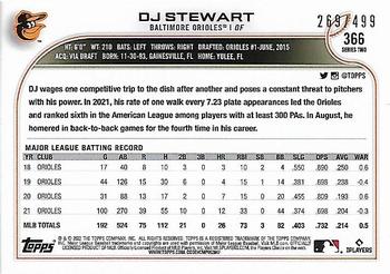 2022 Topps - Green Foilboard #366 DJ Stewart Back