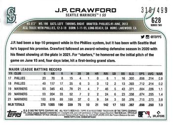 2022 Topps - Green Foilboard #628 J.P. Crawford Back
