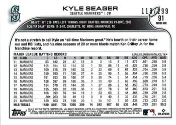 2022 Topps - Orange Foilboard #91 Kyle Seager Back
