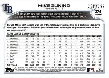 2022 Topps - Orange Foilboard #324 Mike Zunino Back