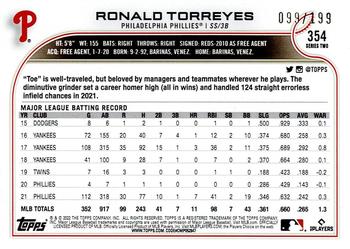 2022 Topps - Red Foilboard #354 Ronald Torreyes Back