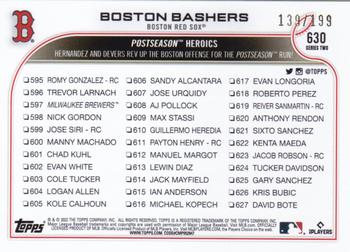 2022 Topps - Red Foilboard #630 Boston Bashers Back
