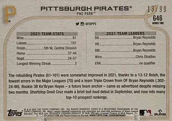 2022 Topps - Vintage Stock #646 Pittsburgh Pirates Back