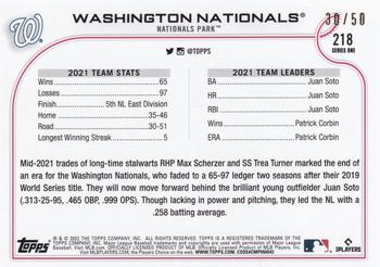 2022 Topps - Mother's Day Hot Pink #218 Washington Nationals Back