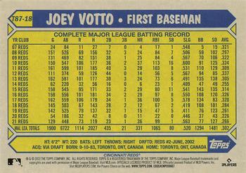 2022 Topps - 1987 Topps Baseball 35th Anniversary (Series One) #T87-18 Joey Votto Back