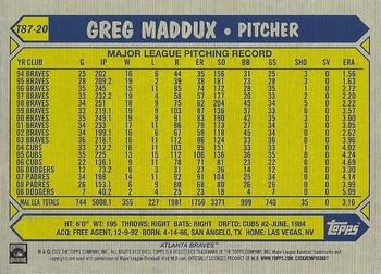 2022 Topps - 1987 Topps Baseball 35th Anniversary (Series One) #T87-20 Greg Maddux Back