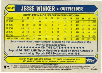 2022 Topps - 1987 Topps Baseball 35th Anniversary (Series One) #T87-43 Jesse Winker Back
