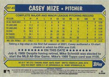 2022 Topps - 1987 Topps Baseball 35th Anniversary (Series One) #T87-45 Casey Mize Back