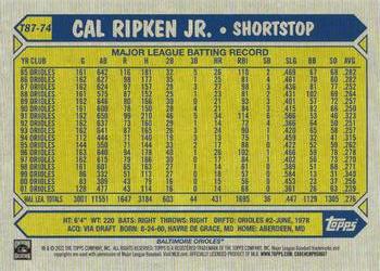 2022 Topps - 1987 Topps Baseball 35th Anniversary (Series One) #T87-74 Cal Ripken Jr. Back