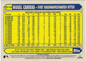 2022 Topps - 1987 Topps Baseball 35th Anniversary (Series One) #T87-83 Miguel Cabrera Back