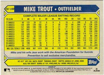 2022 Topps - 1987 Topps Baseball 35th Anniversary (Series One) #T87-100 Mike Trout Back
