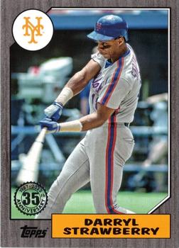 2022 Topps - 1987 Topps Baseball 35th Anniversary Black (Series One) #T87-51 Darryl Strawberry Front