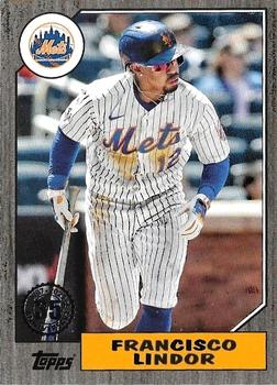 2022 Topps - 1987 Topps Baseball 35th Anniversary Black (Series One) #T87-85 Francisco Lindor Front
