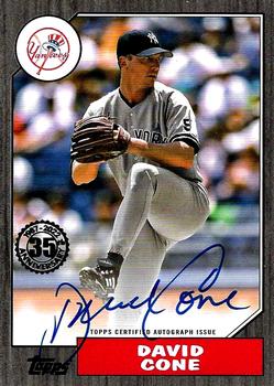 2022 Topps - 1987 Topps Baseball 35th Anniversary Autographs Black (Series One) #87BA-DCO David Cone Front