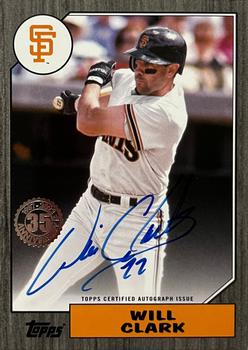2022 Topps - 1987 Topps Baseball 35th Anniversary Autographs Black (Series One) #87BA-WC Will Clark Front