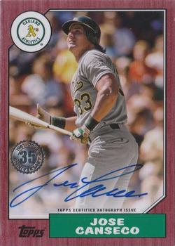 2022 Topps - 1987 Topps Baseball 35th Anniversary Autographs Red (Series One) #87BA-JCA Jose Canseco Front