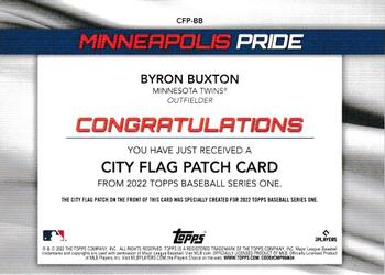 2022 Topps - City Flag Patch Commemorative Manufactured Relics #CFP-BB Byron Buxton Back