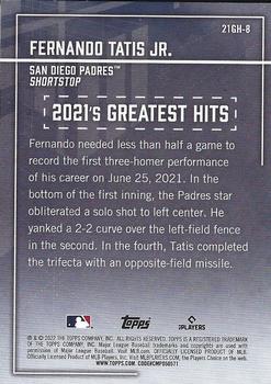 2022 Topps - 2021's Greatest Hits #21GH-8 Fernando Tatis Jr. Back