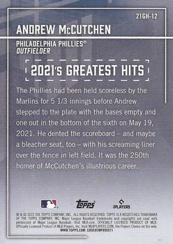 2022 Topps - 2021's Greatest Hits #21GH-12 Andrew McCutchen Back