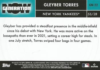 2022 Topps - Generation Now #GN-22 Gleyber Torres Back