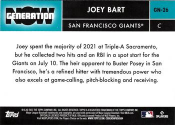 2022 Topps - Generation Now #GN-26 Joey Bart Back