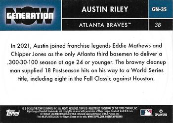 2022 Topps - Generation Now #GN-35 Austin Riley Back