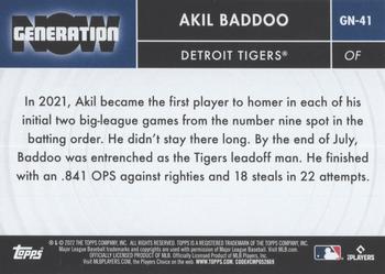 2022 Topps - Generation Now #GN-41 Akil Baddoo Back