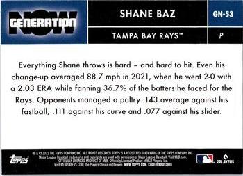 2022 Topps - Generation Now #GN-53 Shane Baz Back
