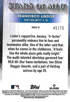 2022 Topps - Stars of MLB Red #SMLB-31 Francisco Lindor Back