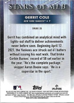2022 Topps - Stars of MLB Chrome #SMLBC-26 Gerrit Cole Back
