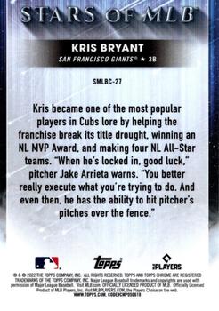 2022 Topps - Stars of MLB Chrome #SMLBC-27 Kris Bryant Back