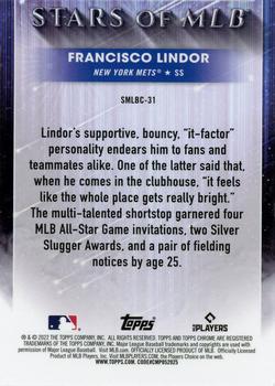 2022 Topps - Stars of MLB Chrome #SMLBC-31 Francisco Lindor Back