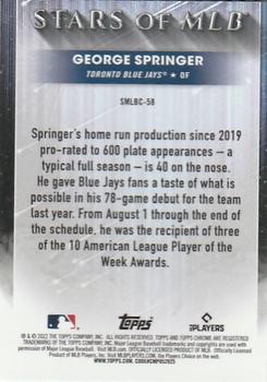 2022 Topps - Stars of MLB Chrome #SMLBC-58 George Springer Back