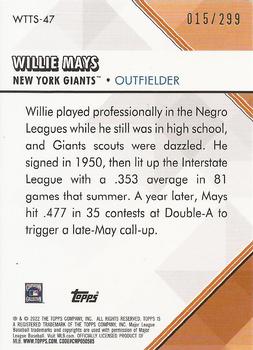 2022 Topps - Welcome to the Show Black #WTTS-47 Willie Mays Back