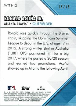 2022 Topps - Welcome to the Show Gold #WTTS-12 Ronald Acuña Jr. Back