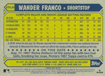 2022 Topps - Oversized 1987 Topps Future Stars Box Topper #87FS-24 Wander Franco Back