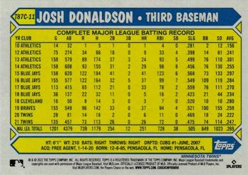 2022 Topps - 1987 Topps Baseball 35th Anniversary Chrome Silver Pack (Series One) #T87C-11 Josh Donaldson Back